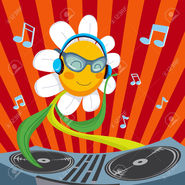 8806860-cute-active-dj-daisy-flower-mixing-music-for-spring-party